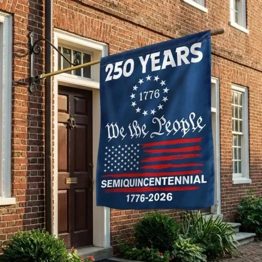 Discover 250 Years Anniversary Semiquincentennial United States House Flag