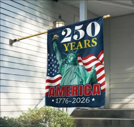 Discover America Flag | 250th Anniversary of The U.S. Canvas House Flag