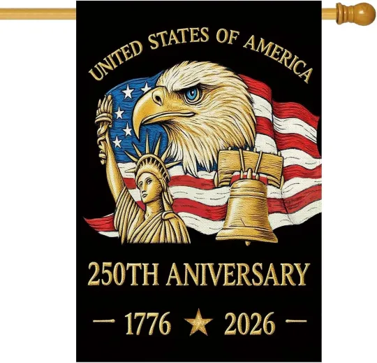 Discover 250 Years America Double Sided Yard Flag 28X40 Inch 250Th Anniversary USA Patrio