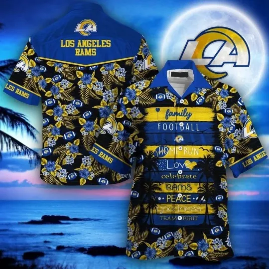 Discover Los Angeles Football Midnight Tropics Hawaiian Shirt Summer Aloha Unisex