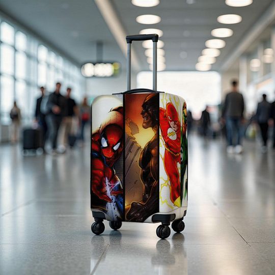 Discover Superhero Kids Luggage Cover, Suitcase Protector, Travel Accessory, Gift for Travelers