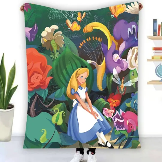 Discover Disney Alice In Wonderland Warm Single-Side Printing Flannel Fleece Blanket