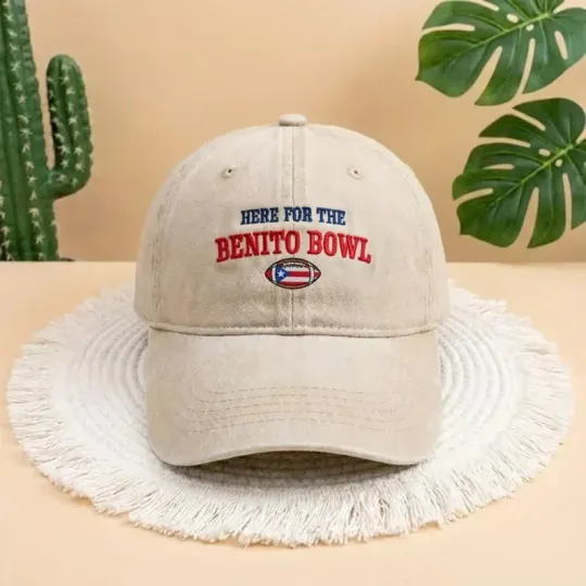 Discover Benito Bowl Embroidered Hat Baseball Cap Puerto Rico Flag Unisex Sports Hat
