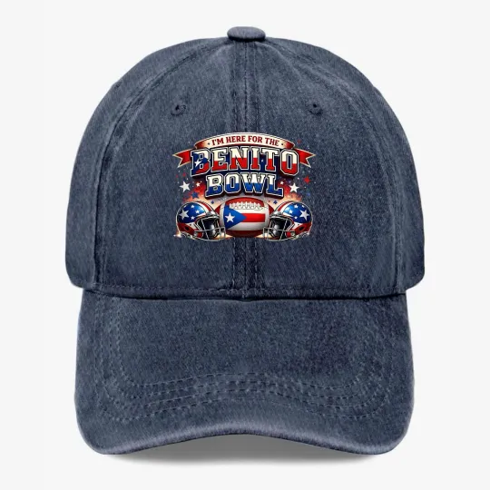 Discover Benito Bowl Graphic Hat USA Flag Theme Funny Football Fan Adjustable Cap Unisex