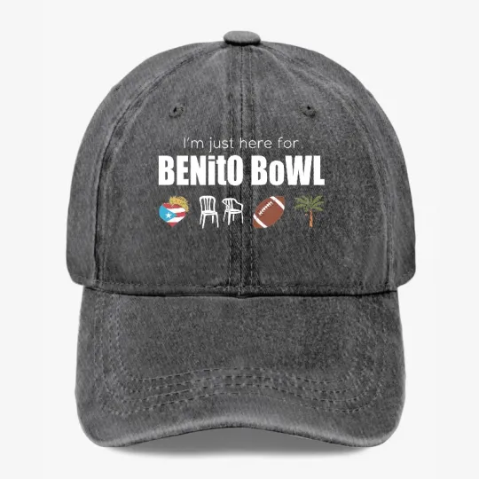 Discover Funny Benito Bowl Hat I’m Just Here For Benito Bowl Trucker Baseball Cap Unisex