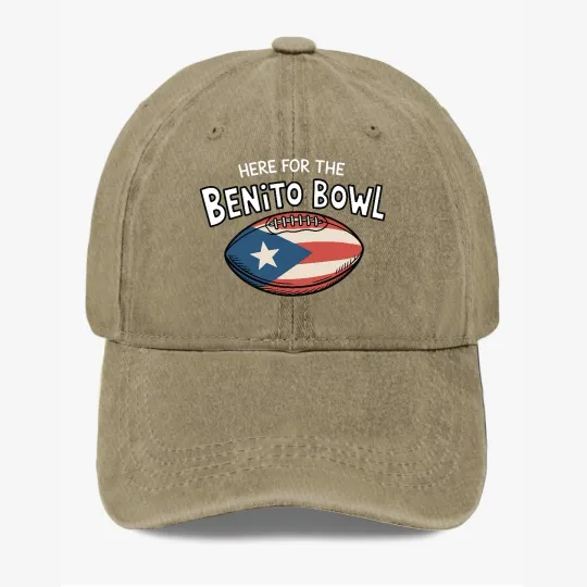 Discover Benito Bowl Football Graphic Hat Funny Sports Fan Baseball Cap