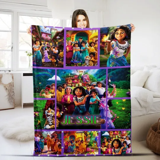 Personalized Encanto Miracle Family Blanket, Custom Name Fleece Blanket