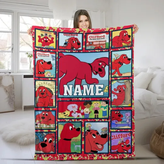 Discover Personalized Clifford The Big Red Dog Fleece Blanket Clifford Fleece Blanket
