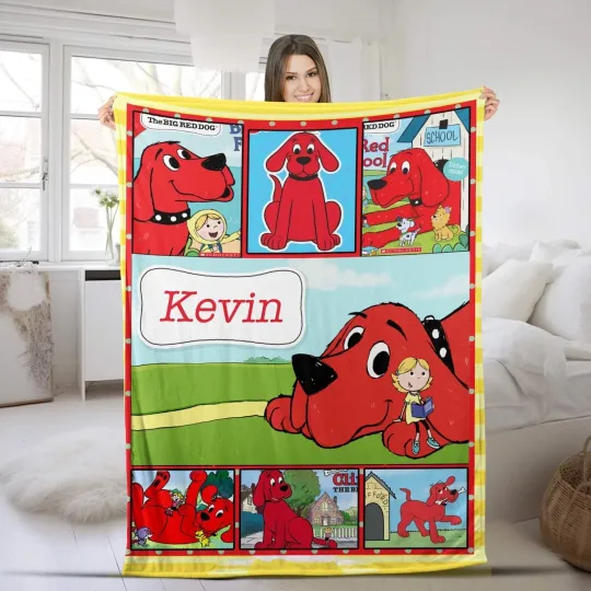 Discover Personalized Clifford The Big Red Dog Fleece Blanket Clifford Blanket