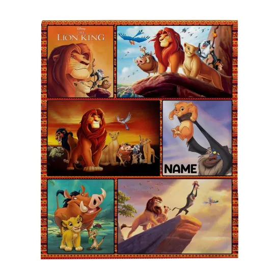Discover Personalized Lion King Fleece Blanket, Lion King Birthday Gift Blanket