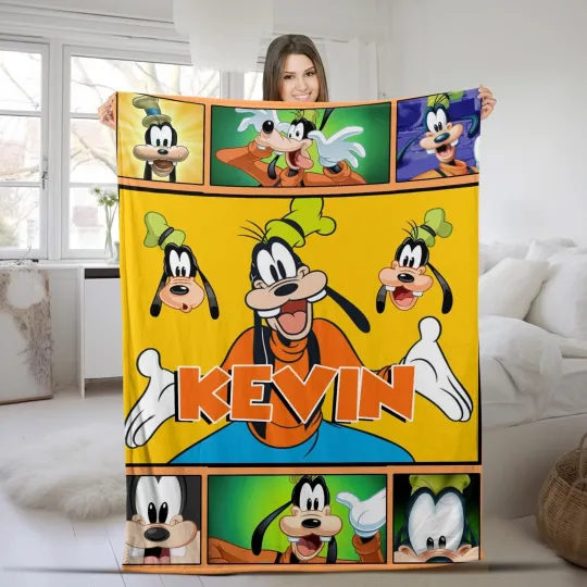 Discover Personalized Goofy Plush Fleece Blanket, Goofy Bedding Set Birthday Gifts