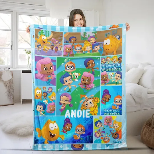 Discover Personalized Bubble Guppies Blanket, Bubble Guppies Party Movie Fleece Blanket