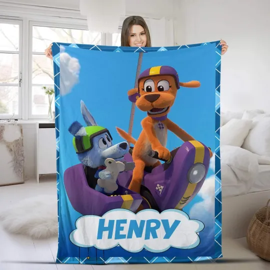 Discover Personalized Go Dog Go Plush Fleece Blanket, Go Dog Go Blanket