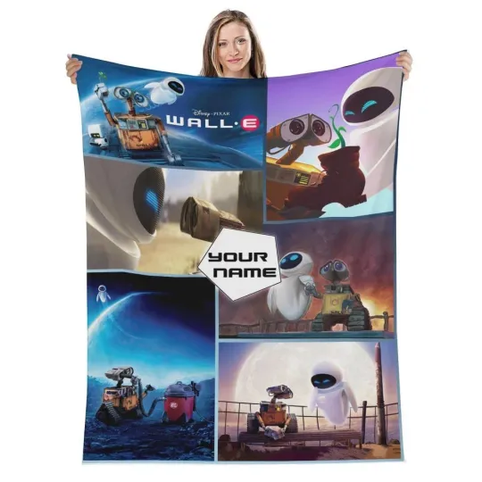 Discover Personalized Wall-E Fleece Blanket, Great Gift For Birthday Blanket