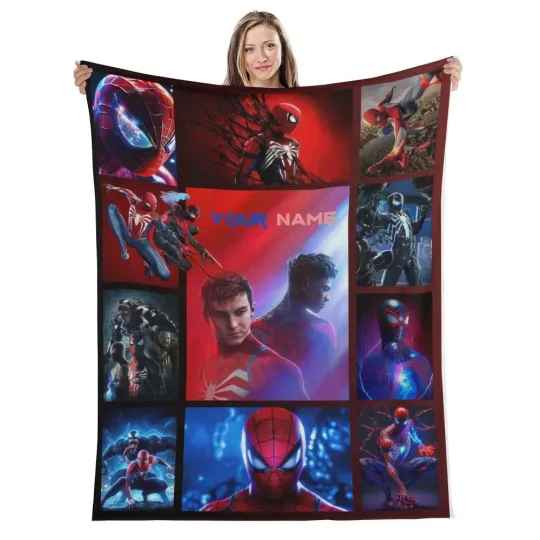 Discover Personalized Marvel's Spider Man 2 Game Fleece Blanket Marvel