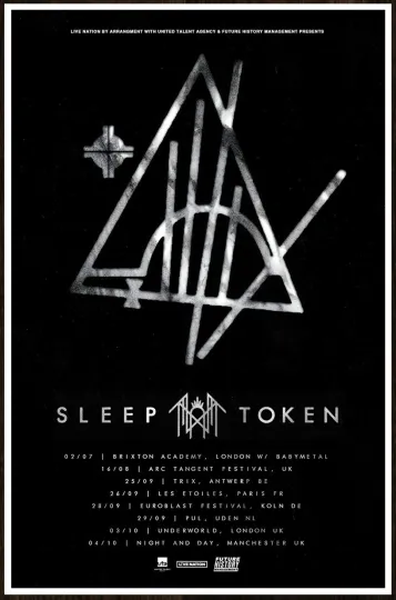 Discover Sleep Token Sundowning EU Tour 2019 Ltd Edition Poster