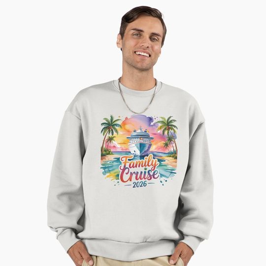Discover Family Cruise 2026 T-Shirt: Tropical Matching Vacation Tee Premium Oversized Sweatshirt