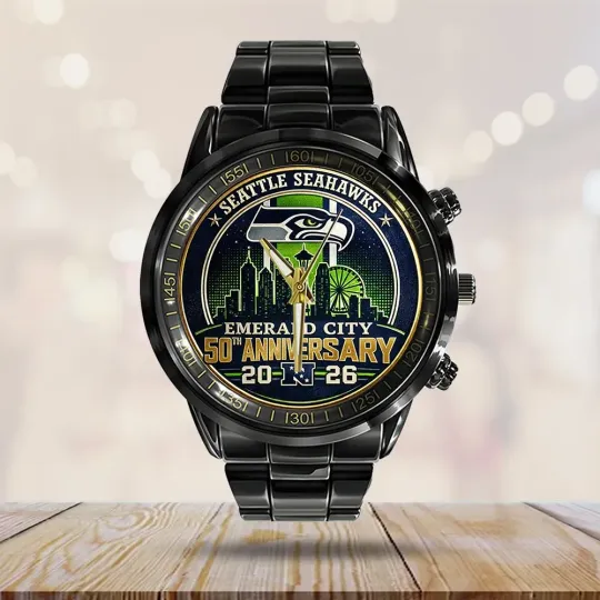 Discover Seahawks Black Stainless Steel Watch