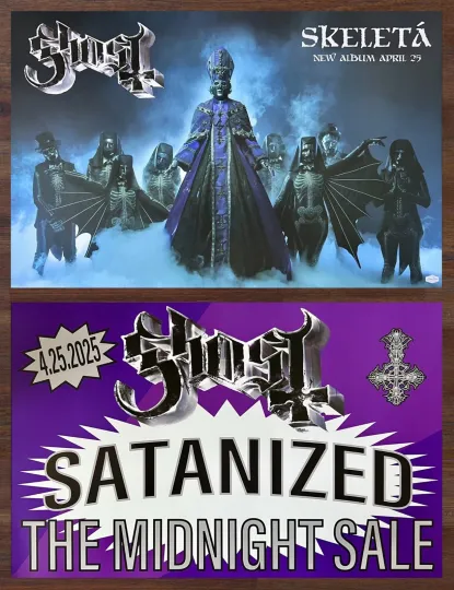 Discover GHOST Skeleta 2025 Ltd Ed Vert Poster Hard Rock Metal Skeletour
