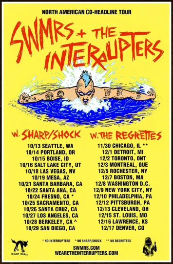 Discover THE INTERRUPTERS SWMRS THE REGRETTES 2019 Tour Premium Matte Vertical Poster