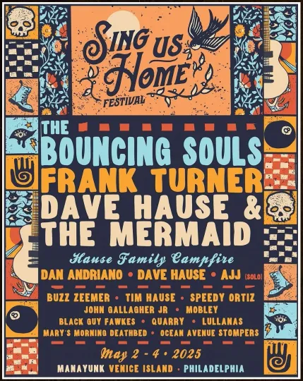Discover Bouncing Souls Frank Turner Dave Hause Sing Us Home 2025 Premium Matte Vertical Poster Ltd Edition