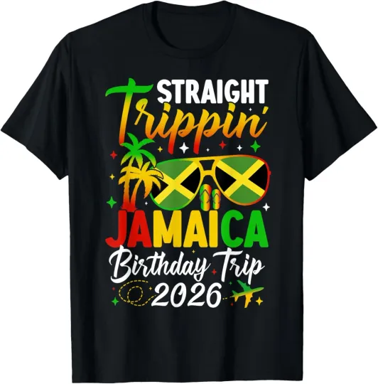 Discover Straight Trippin' Jamaica Vacation 2026 Birthday Family Trip T-Shirt