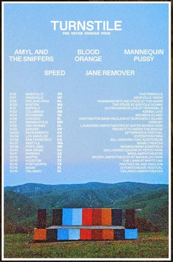 Discover TURNSTILE Never Enough Tour 2025 Ltd Ed RARE Poster AMYL & SNIFFERS BLOOD ORANGE