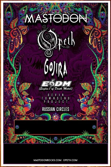 Mastodon Opeth Gojira Eagles of Death Metal Tour Poster Ltd Ed Vertical Poster