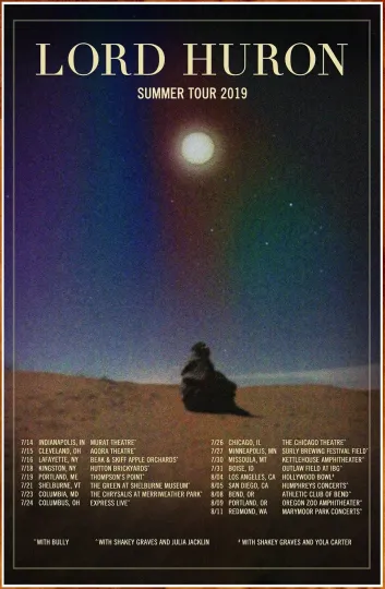 Discover LORD HURON Summer Tour 2019 Ltd Ed Vertical Poster, Indie Folk Rock Americana