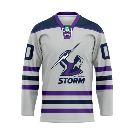 Discover Personalized Melbourne Storm Lace Hockey Jersey Men's Fan Gear Christmas Gift
