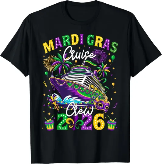 Discover Mardi Gras Cruise Crew 2026 Trip New Orleans Family Matching T-Shirt