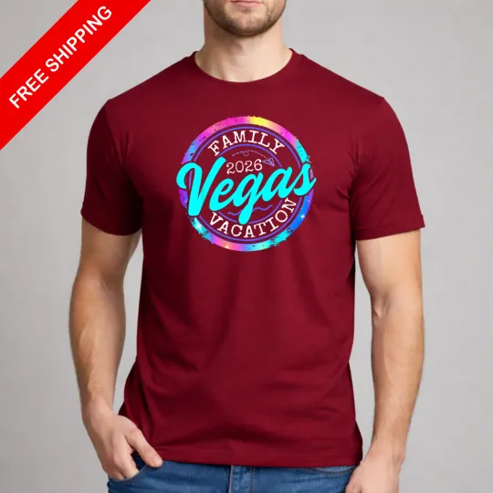 Discover Vegas Family Vacation2026 Shirt Vacay Squad Trip Graphic Gift Art Unisex T-Shirt