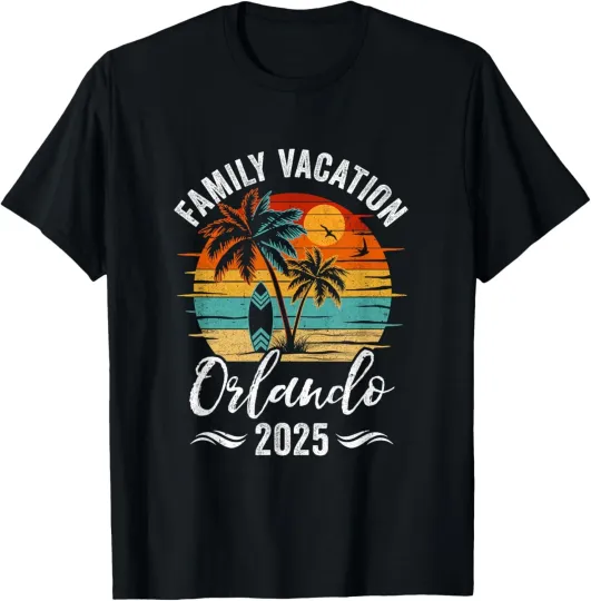 Discover Family Vacation 2025 Vintage Orlando Summer Matching Trip T-Shirt