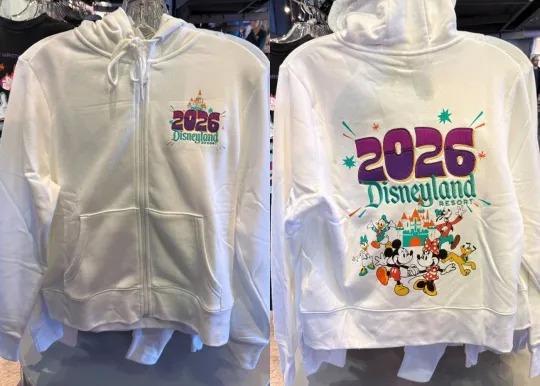 Discover Disneyland Resort 2026 Mickey Zip Hoodie Graphic Reprinted