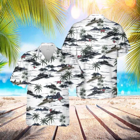 US Air Force Lockheed SR-71 Blackbird Hawaiian Shirt Men’s Beachwear Summer