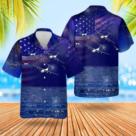 US Air Force Lockheed C-141 Starlifter Hawaiian Shirt Men’s Beachwear