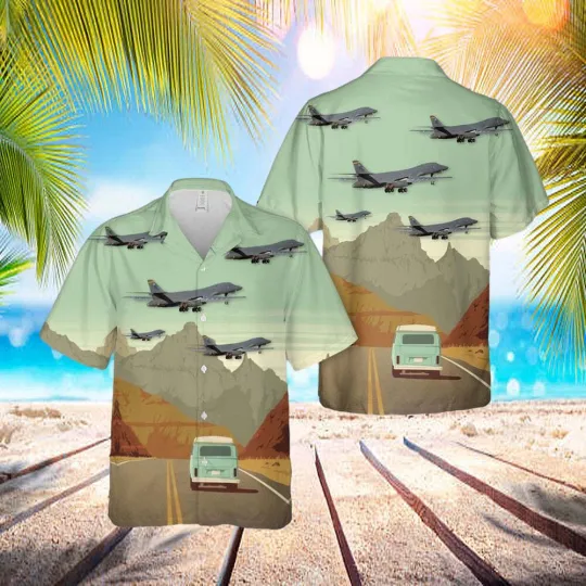 Discover US Air Force 28th Bomb Wing Rockwell B-1B Lancer Hawaiian Shirt