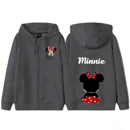 Disney Mickey Minnie Hoodie Zip Up Couple Casual Jacket Print Men Women Cotton Streetwear Cartoon Graphic Pullover 2026 Y2k Tops