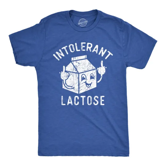 Discover Mens Funny T Shirts Intolerant Lactose Sarcastic Milk Graphic Novelty Tee for
