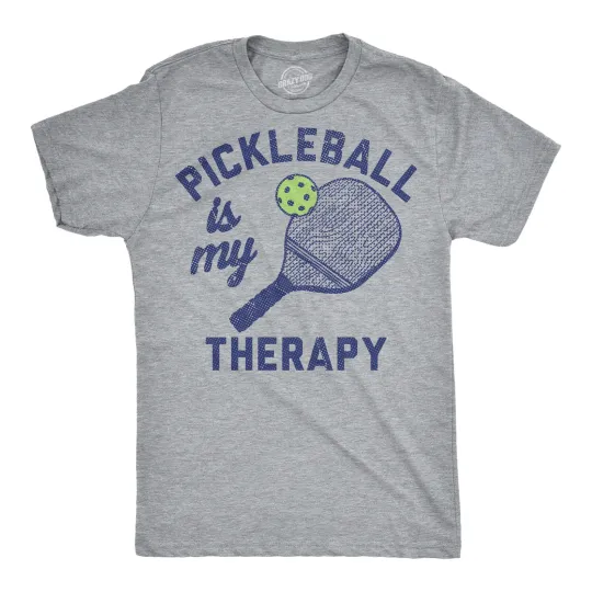 Discover Mens Funny T Shirts Pickleball Is My Therapy Sarcastic Graphic Novelty Tee For
