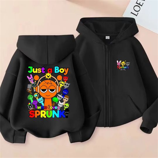 Discover Sprunki Zipper Hoodies for Children Incredibox Anime Figures Girl Sweatshirt Kids Spring Autumn Pullover  Gift Boy's Clothes