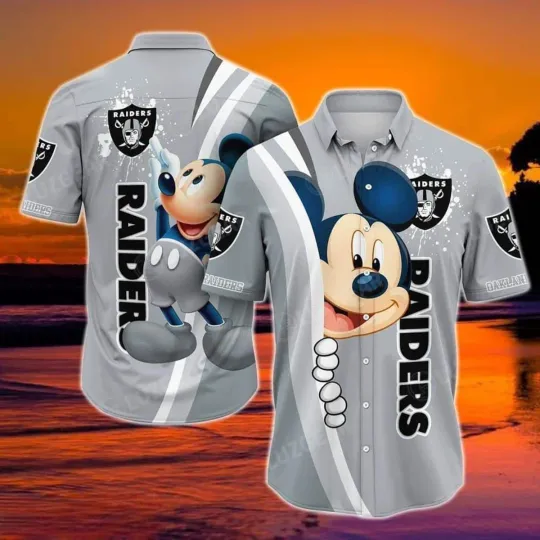 Discover Mickey Mouse Disney Las Vegas Raiders football Hawaiian Shirt