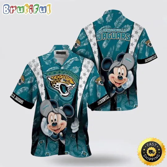 Discover football Jacksonville Jaguars Hawaiian Shirt Mickey Mouse Ball Shirt Full Size