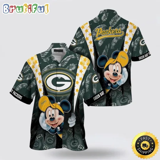 Discover football Green Bay Packers Hawaiian Shirt Mickey Mouse Ball Shirt Full Size