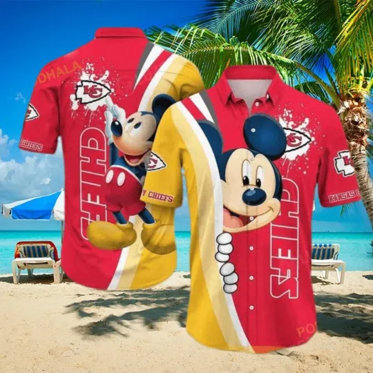 Discover Mickey Mouse Disney football Kansas City Chiefs Funny Hawaiian Shirt