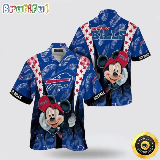 Discover football Buffalo Bills Hawaiian Shirt Mickey Mouse Ball Shirt Full Size