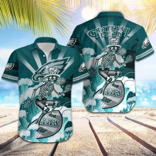 Philadelphia Football Grateful Dead Surfing Hawaiian Shirt