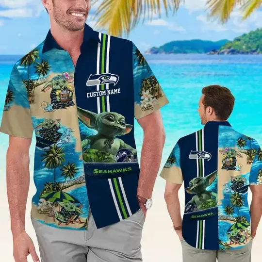 Discover Seattle Name Personalized Short Sleeve Tropical Hawaiian
