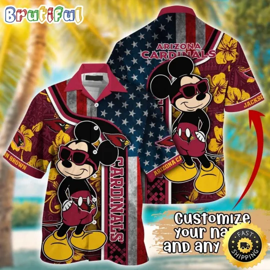 Discover Customized football Arizonna Hawaiian Shirt Mickey Mouse Tropical Shirt