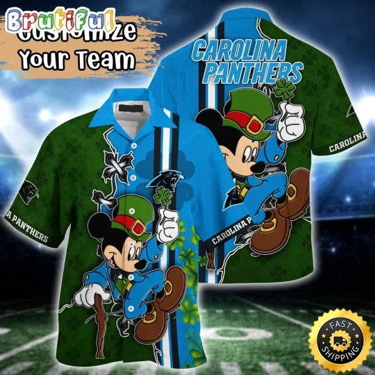 Discover Customized football Carolina Hawaiian Shirt Mickey Mouse Patricks Day